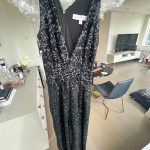 Dress the Population Black Sequin Jumpsuit